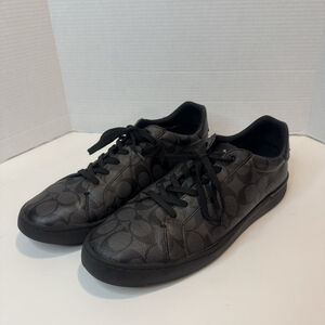 Coach Clip Signature Low Top Sneaker Size:13D Charcoal Black G4949